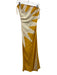 Celandine Size XS Cream White & Yellow Linen Blend Strapless Cutout Back Dress Cream White & Yellow / XS