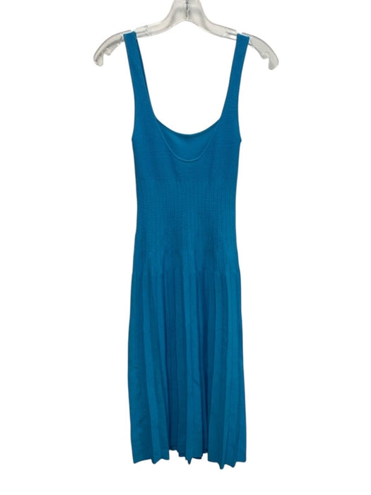 Staud Size XS Blue Viscose Blend Sleeveless Ribbed Detail Knit Dress Blue / XS
