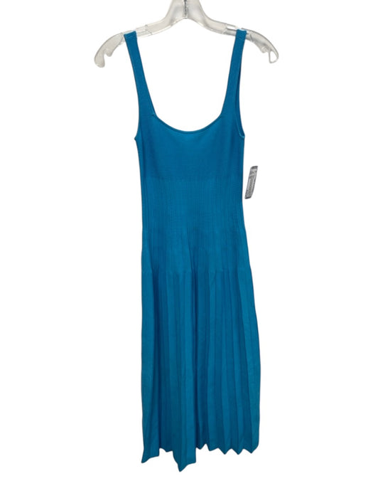 Staud Size XS Blue Viscose Blend Sleeveless Ribbed Detail Knit Dress Blue / XS
