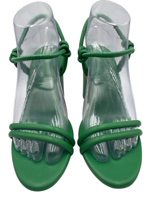 Steve Madden Shoe Size 7.5 Green Leather Upper Knot Detail Strappy Sandals Green / 7.5