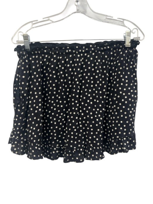 Free People Size S Black & White Cotton & Rayon Polka Dots Skort Short Set Black & White / S