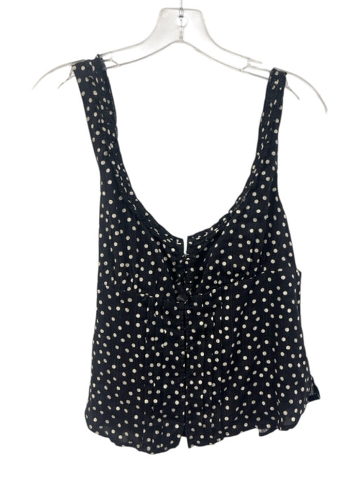 Free People Size S Black & White Cotton & Rayon Polka Dots Skort Short Set Black & White / S