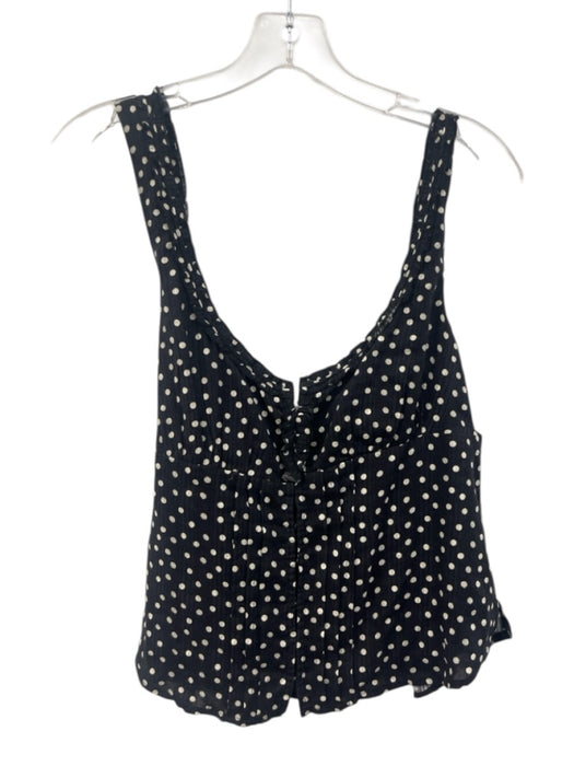 Free People Size S Black & White Cotton & Rayon Polka Dots Skort Short Set Black & White / S