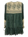 Daughters of India Size M Green & Beige Cotton Long Sleeve Floral Dress Green & Beige / M