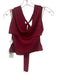 Sasha Therese Size XS Red Polyester Fold Over Tie Detail Back Cut Out Sheer Top Red / XS