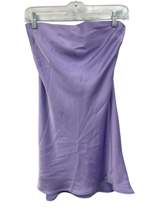 Hemline Size XS Purple Polyester Sleeveless Open Back Satin Look Top Purple / XS