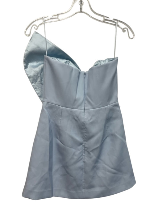 Saulee Size 4 Light Blue Polyester Sleeveless Bow Mini Pleats Dress Light Blue / 4
