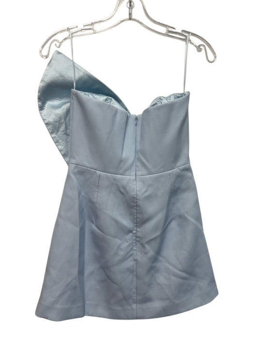 Saulee Size 4 Light Blue Polyester Sleeveless Bow Mini Pleats Dress Light Blue / 4