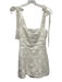 Amanda Uprichard Size XS White Polyester Sleeveless Tie Shoulder Floral Romper White / XS
