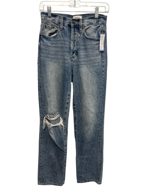 Pistola Size 24 Medium Wash Cotton Button Up Mid Rise distressed Acid Wash Jeans Medium Wash / 24