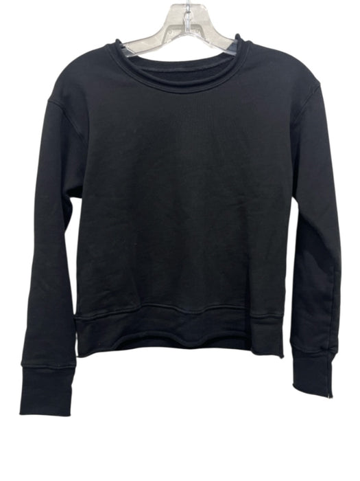 Frank & Eileen Size XS Black Cotton Rolled Hem Sweater Black / XS