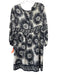 Max Mara Studio Size XS/S Cream & Black Silk Keyhole Back 3/4 Sleeve Dress Cream & Black / XS/S