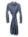 Ann Mashburn Size S Chambray Linen & Cotton Button Front Tie belt Dress Chambray / S