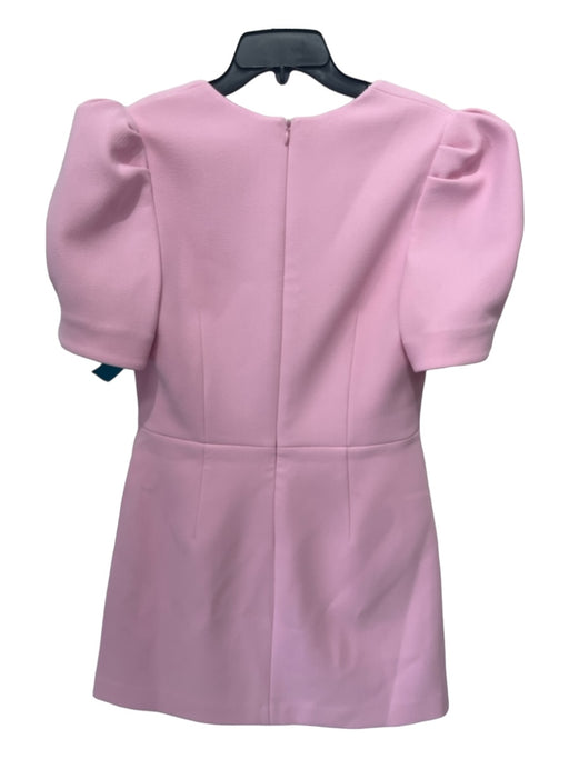 Rebecca Vallance Size 14 Pink Polyester Puff 1/2 Sleeve Pleated Cup Sheath Dress Pink / 14