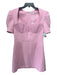 Rebecca Vallance Size 14 Pink Polyester Puff 1/2 Sleeve Pleated Cup Sheath Dress Pink / 14