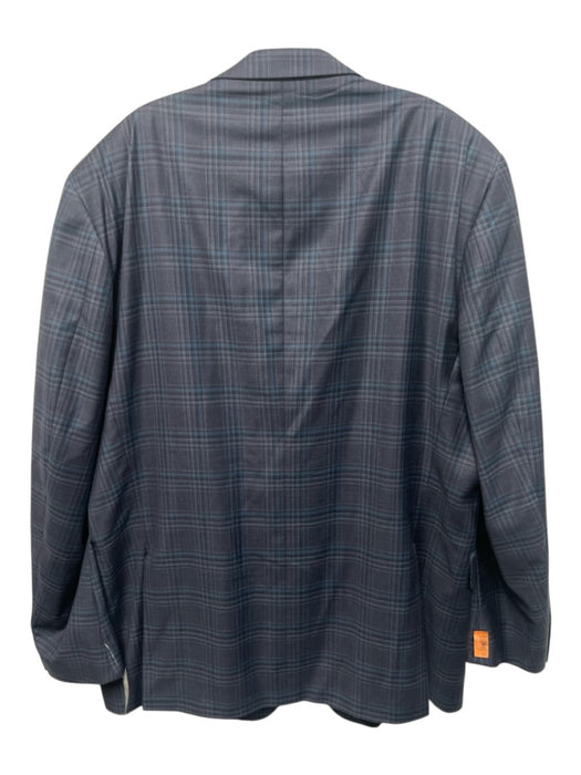 Peter Millar Blue Wool Plaid 2 Button Men's Blazer Blue / 48R
