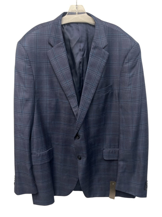 Peter Millar Blue Wool Plaid 2 Button Men's Blazer Blue / 48R