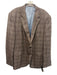 Peter Millar Brown Wool Plaid 2 Button Men's Blazer Brown / 50T