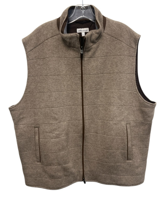 Peter Millar NWT Size XXL Beige Synthetic Solid Vest Men's Jacket Beige / XXL