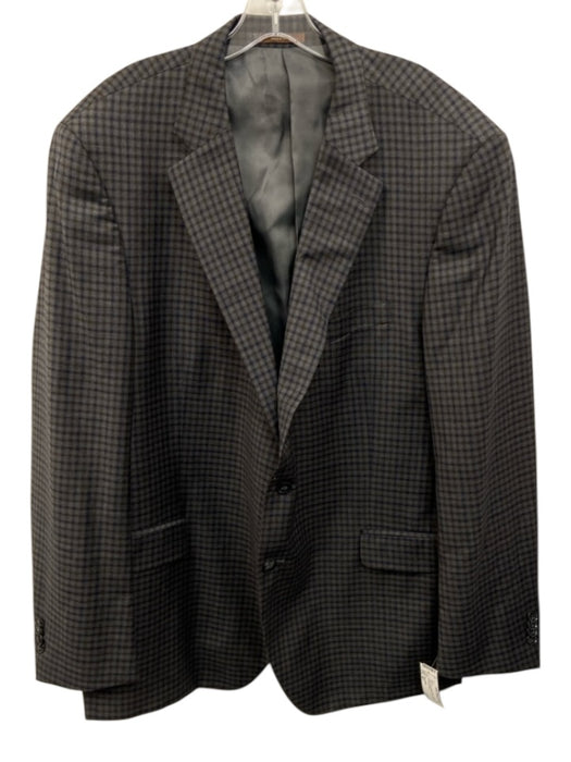 Peter Millar Gray & Blue Wool Plaid 2 Button Men's Blazer Gray & Blue / 48T