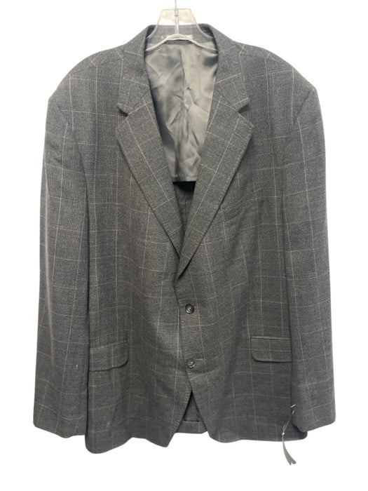 Peter Millar Gray Wool Blend Window pane 2 Button Men's Blazer Gray / 50T