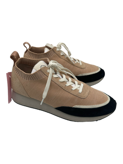Loeffler Randall Shoe Size 11 Pink Black White Canvas Lace Up Knit Sneakers Pink Black White / 11