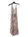 Paige Size M White & Pink Viscose Blend Floral Halter Sleeveless Maxi Dress White & Pink / M