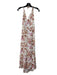 Paige Size M White & Pink Viscose Blend Floral Halter Sleeveless Maxi Dress White & Pink / M