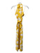 Diane Von Furstenberg Size M Yellow & White Viscose Halter Abstract Knit Dress Yellow & White / M