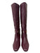 Larroude Shoe Size 8.5 Merlot Leather Gold hardware Almond Toe Buckle Boots Merlot / 8.5