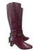 Larroude Shoe Size 8.5 Merlot Leather Gold hardware Almond Toe Buckle Boots Merlot / 8.5