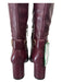 Larroude Shoe Size 8.5 Merlot Leather Gold hardware Almond Toe Buckle Boots Merlot / 8.5