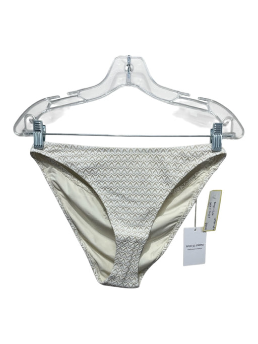 Solid & Striped Size M/L Beige & Gold Polyamide & Spandex Textured Swimsuit Beige & Gold / M/L