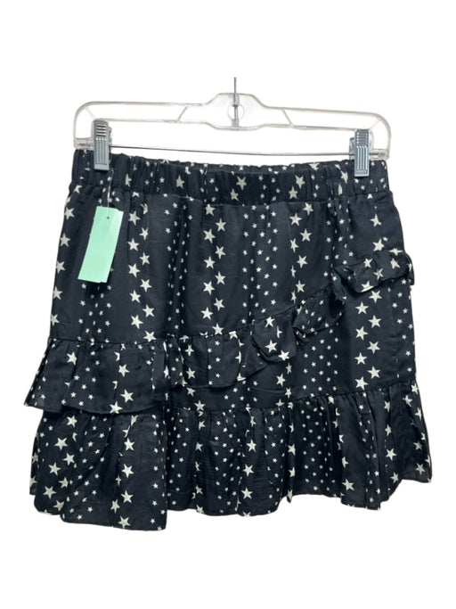 Love Shack Fancy Size Medium Black & White Cotton & Silk Tiered stars Skirt Black & White / Medium