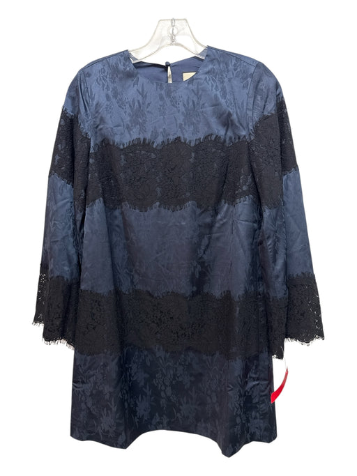 Tuckernuck Size XS Navy Blue & Black Polyester Blend Long Sleeve Floral Dress Navy Blue & Black / XS