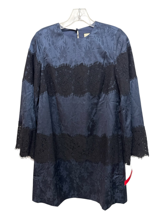 Tuckernuck Size XS Navy Blue & Black Polyester Blend Long Sleeve Floral Dress Navy Blue & Black / XS