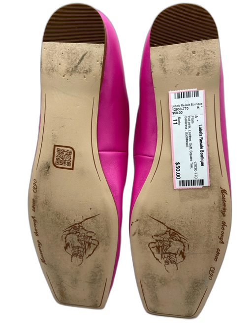 Sarto Shoe Size 11 Hot pink Leather Soft Square Toe Ballerina Flats Hot pink / 11