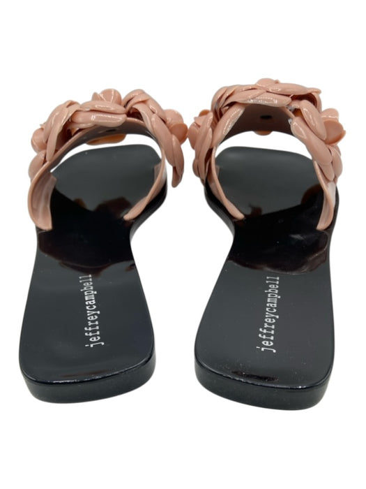 Jeffrey Campbell Shoe Size 11 beige pink & black Synthetic Upper Slide Sandals beige pink & black / 11