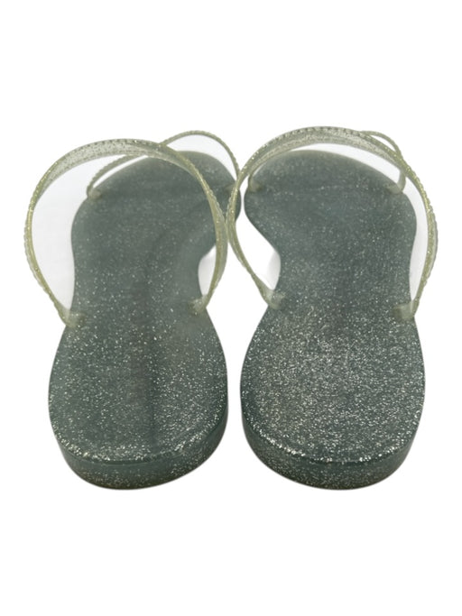 Stuart Weitzman Shoe Size 11 Ice Blue Synthetic Upper Glitter Two Straps Sandals Ice Blue / 11