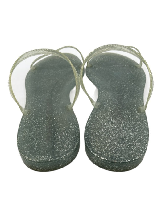 Stuart Weitzman Shoe Size 11 Ice Blue Synthetic Upper Glitter Two Straps Sandals Ice Blue / 11