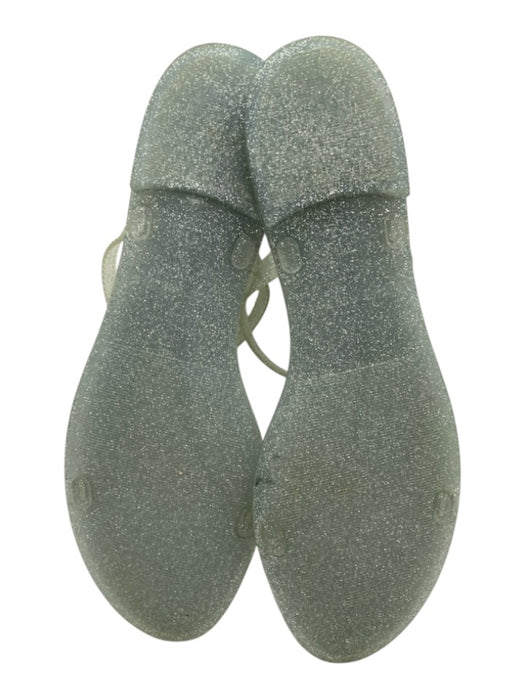 Stuart Weitzman Shoe Size 11 Ice Blue Synthetic Upper Glitter Two Straps Sandals Ice Blue / 11