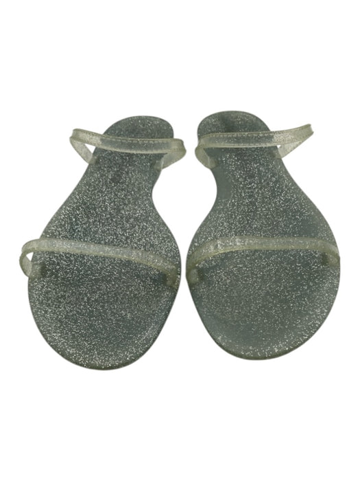 Stuart Weitzman Shoe Size 11 Ice Blue Synthetic Upper Glitter Two Straps Sandals Ice Blue / 11