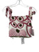Benaar Size S Pink, Green & White Rayon & Nylon Sleeveless Shoulder Tie Pant Set Pink, Green & White / S