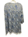 Roller Rabbit Size L White, Blue & Gray Cotton Botanical 3/4 Sleeve Dress White, Blue & Gray / L