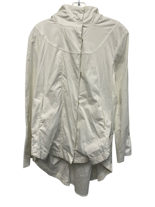 Ciao Milano Size S White Cotton Snaps Long Sleeve Detachable Hood Jacket White / S