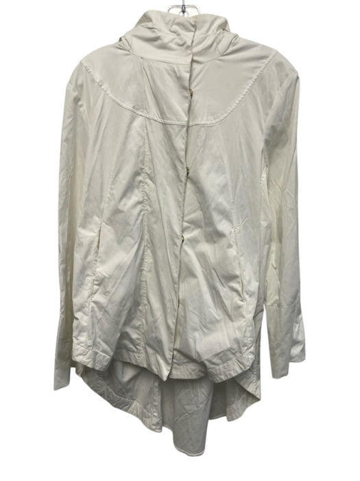 Ciao Milano Size S White Cotton Snaps Long Sleeve Detachable Hood Jacket White / S