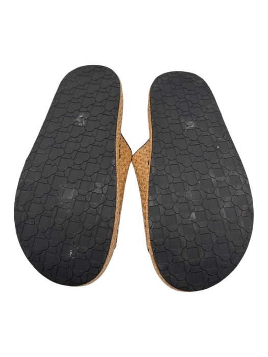 Larroude Shoe Size 11 Tan & black Straw & Leather Woven Platform Buckle Sandals Tan & black / 11