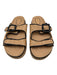 Larroude Shoe Size 11 Tan & black Straw & Leather Woven Platform Buckle Sandals Tan & black / 11