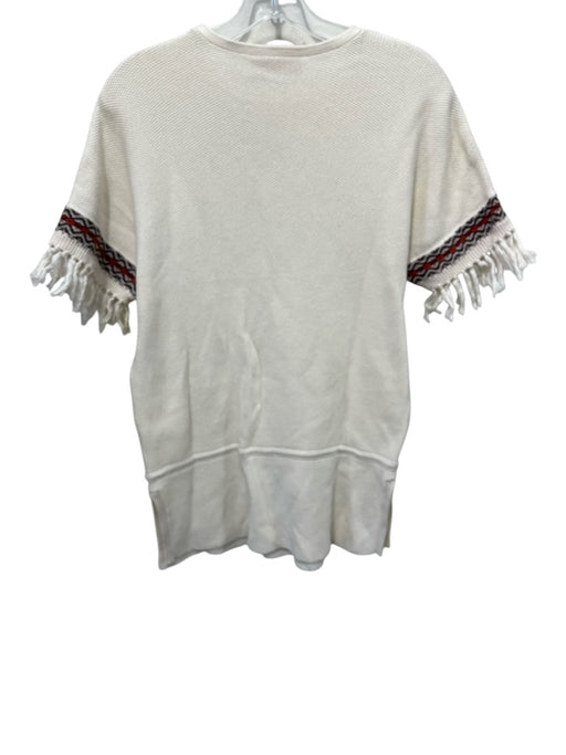 Tory Burch Size XS Cream, Brown & Orange Cotton Knit Short Sleeve Tunic Top Cream, Brown & Orange / XS