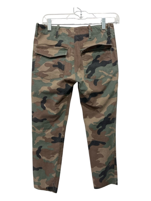 Nili Lotan Size 0 Brown, Black, Green Cotton Camo Mid Rise Frayed Pants Brown, Black, Green / 0